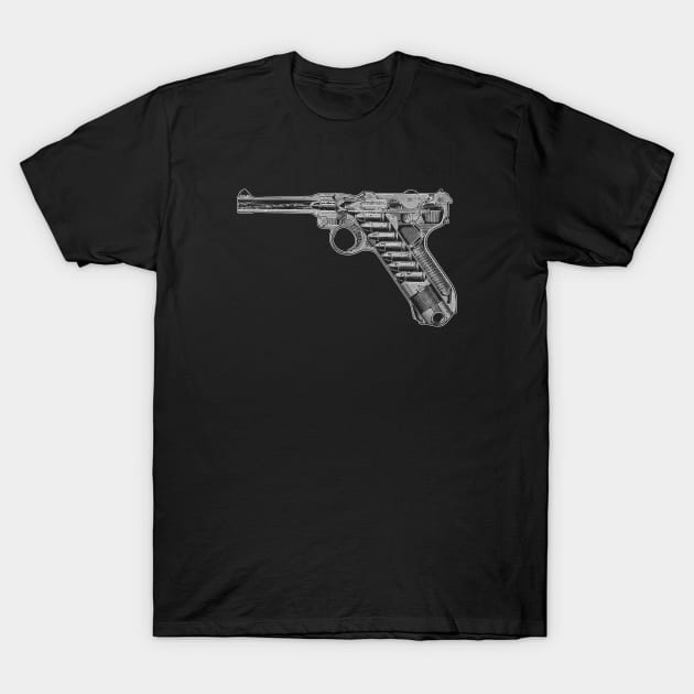 Luger P08 - German WW2 Pistol T-Shirt by Distant War